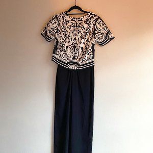 Anthropologie / Pankaj & Nidhi Black & White Detail Jumpsuit